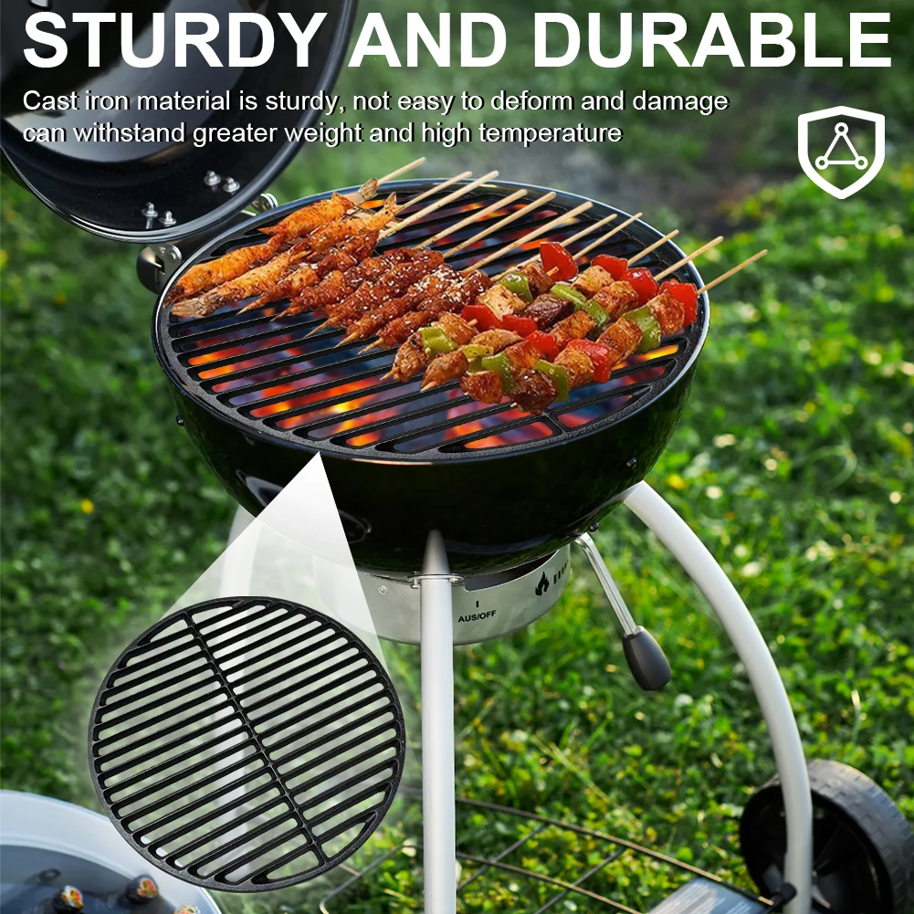 14.6 Inch Cast Iron Cooking Grate Round Barbecue Grilling Grate Grill Net Charcoal Fire Grate for Cmping Travel