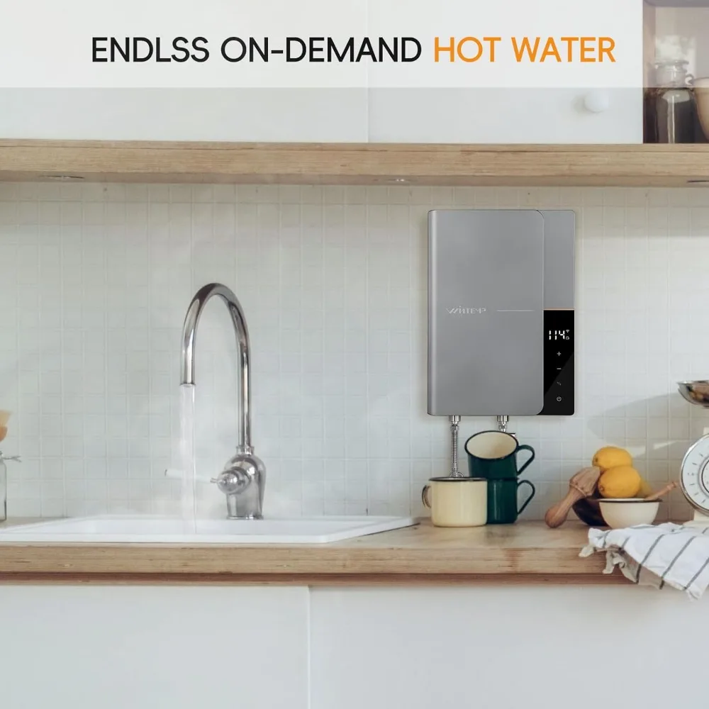 WINTEMP Tankless Water Heater Electric 8KW 240Volts, Endless On-Demand Hot Water, Self Regulating-Wigital Temperature Display