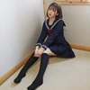Basic style Japanese School Uniform College High School Girls Student Uniforms Sailor Suit White Tops Pleated Skirt Plus XXXXXL 3