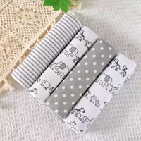 4Pcs/Pack New Color Cotton Flannel Diapers Baby Swaddles Wrap Receiving Bedsheet Print Blankets For Baby Girls Boys 76*76CM 1
