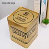Creative Money Boxes Piggy Bank Metal Gold Coin Box Large Adults Cash Box Square Piggy Bank for Paper Money Gift 365 Days FP060 4