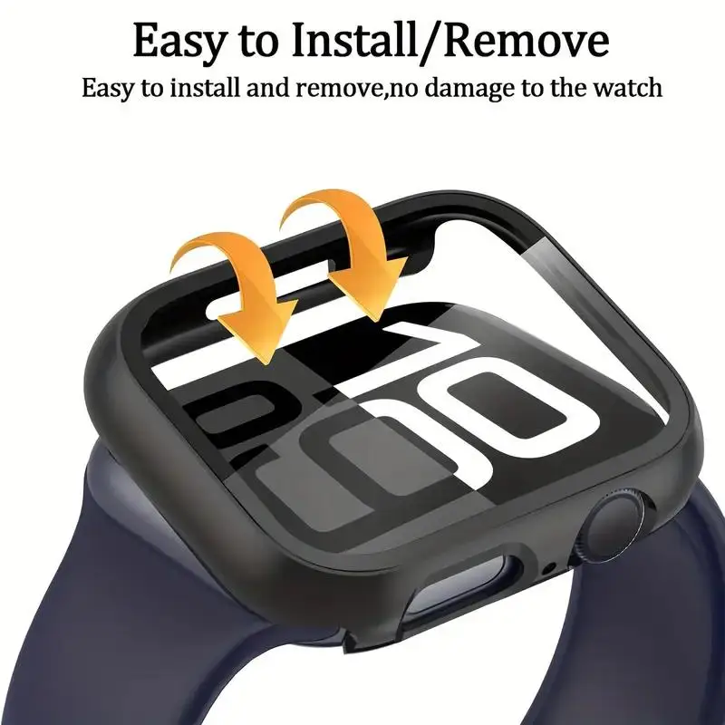 2 Pack Tempered Glass PC Bumper iWatch Screen Protector Case