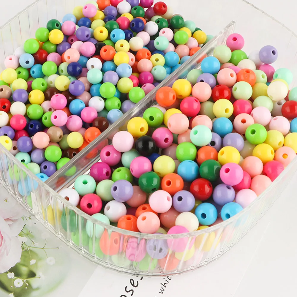 

20-200pcs 6-16mm Acrylic Round Beads Multicolour Loose Handcraft Spacer Bead For DIY Jewelry Making Bracelet Necklace Accessorie