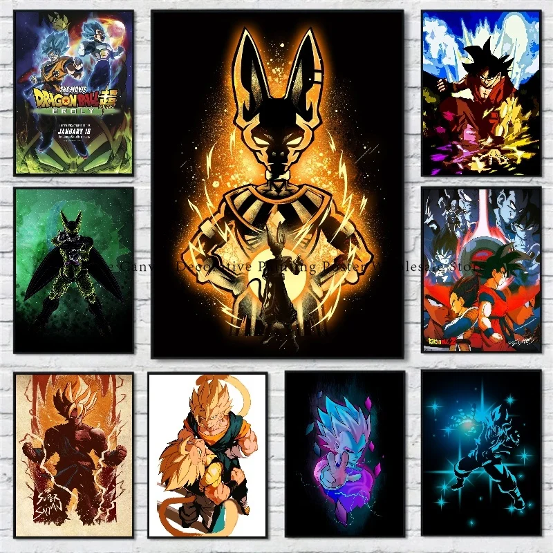 

HD Canvas Painting Printing Japanese Anime Dragon Ball Goku Vegeta Poster Birthday Gift Home Wall Decor Manga Picture Painting