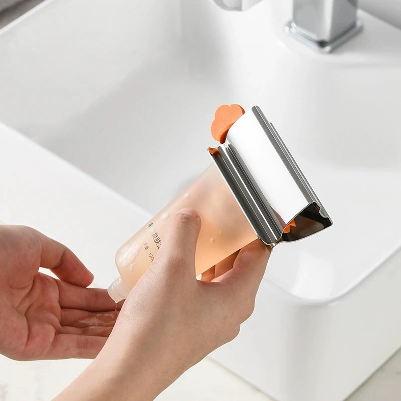 1pc Stainless Steel Wringer Roller Rotate Dispenser for Ointments Cosmetics Bathroom Accessories Toothpaste Squeezer Tube Roller 4