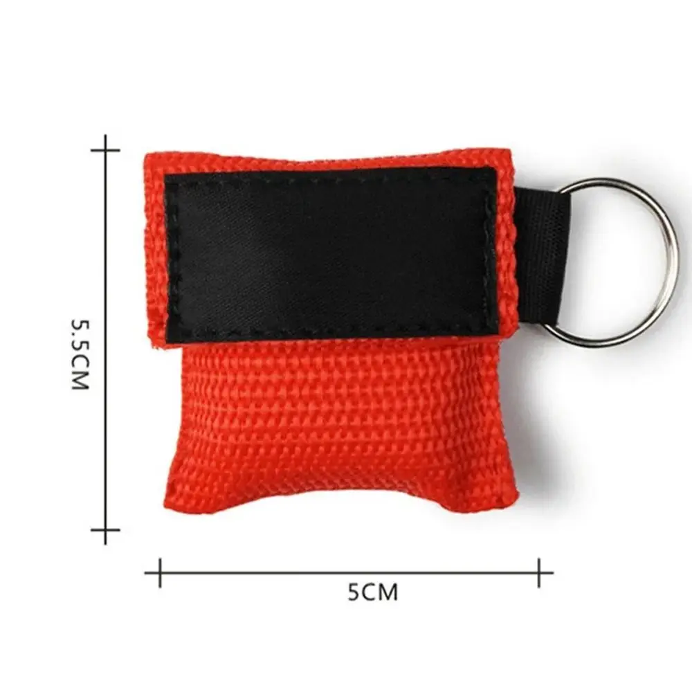 Disposable CPR Mask One-way Valve Professional Emergency Face Shield Mouth Breath Keychain Ring Resuscitator Mask Outdoor Rescue