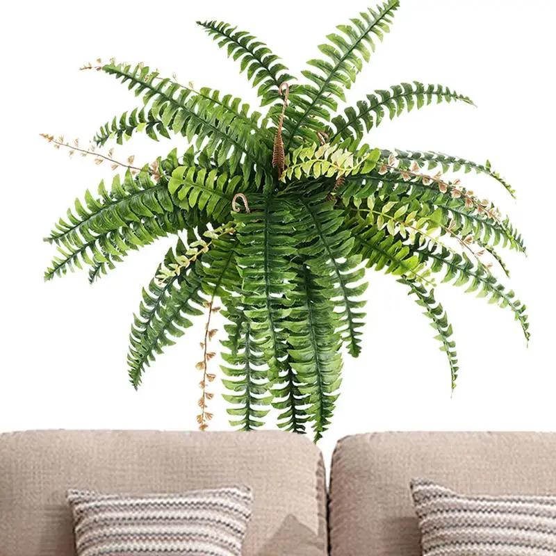 

Boston Fern Artificial simulated green plant fake fern background wall silk cloth fern Large Greenery Plants Shrubs For Garden