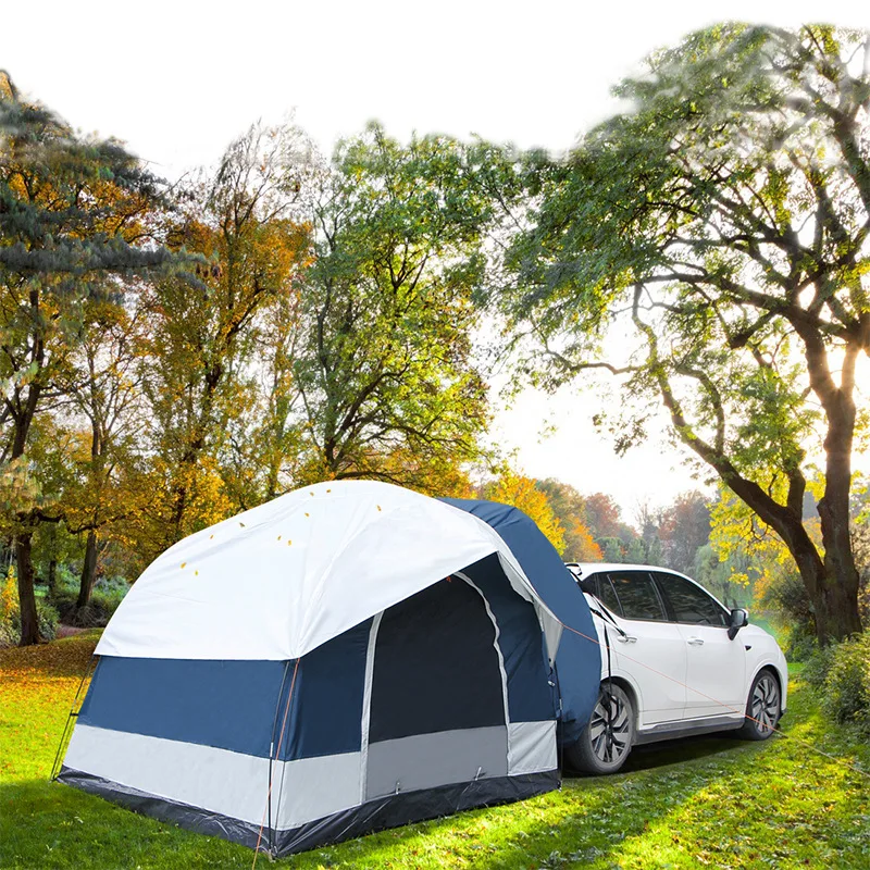 

3-4 Person Inflatable Outdoor Metal Folding Awning Rear Garage Camping Top Car Roof Tent
