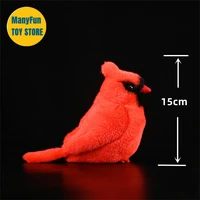 Northern Red Cardinal Plush Toy High Fidelity Red bird Plushie Tit Peluche Lifelike Stuffed Animals Simulation Doll Kawai Toy 2