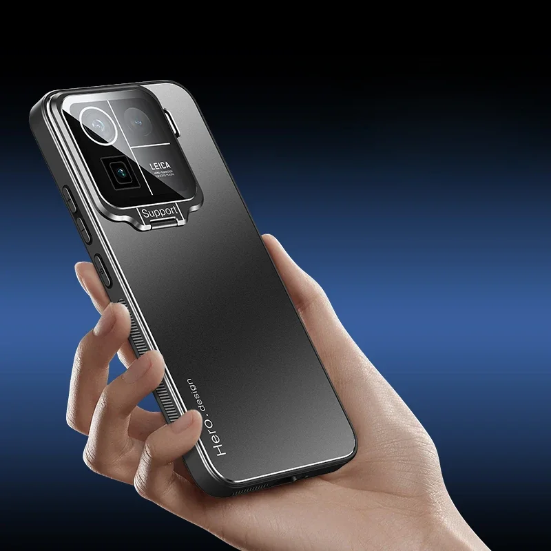 Matte Shockproof Kickstand Case with Metal Lens Camera Holder