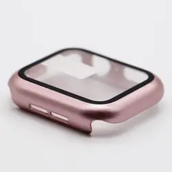 Premium Tempered Glass Apple Watch Case with PC Bumper Protector for 40mm Series SE654 (Rose gold pink)