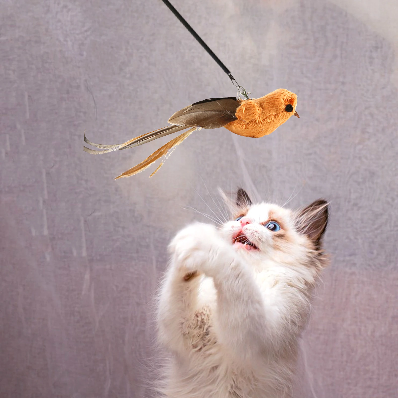 Replacement Head For Funny Cat Stick Toy Various Kinds Cats Rod Feather Birds Teaser Kitten Toy For Pet Supplies