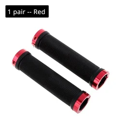 Enhanced Bicycle Handlebar Grips - Non - Slip, Rubber, Alloy Locking for Road and Mountain Bikes (Red)