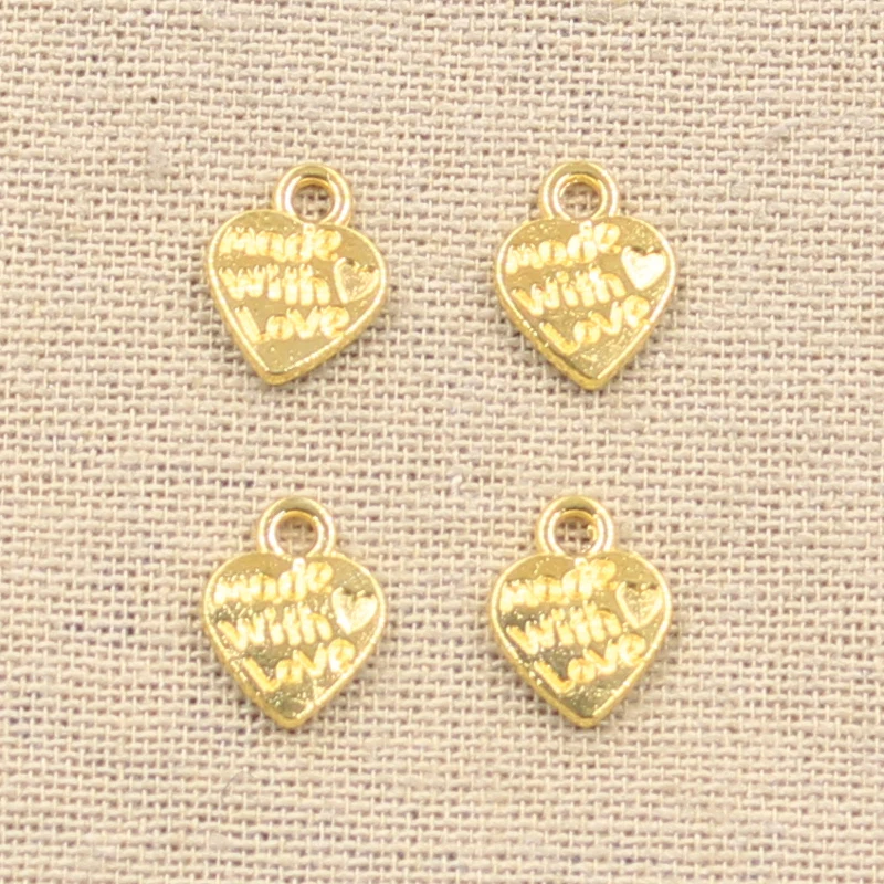 30pcs 매력 심장 사랑으로 만든 12x10mm 골동품 만들기 펜던트 맞는, 빈티지 티베트어 청동 실버 색상, DIY 수제 보석
