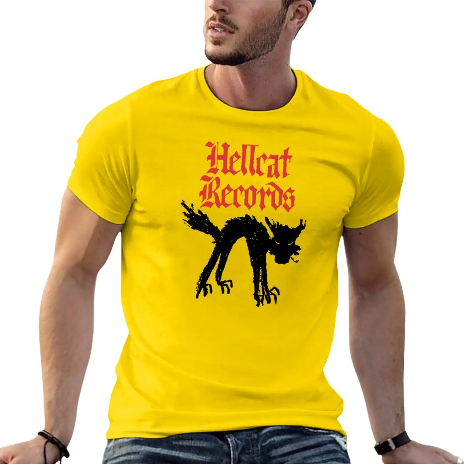 HellcatレコードグラフィックTシャツ、コットンTシャツ、新品