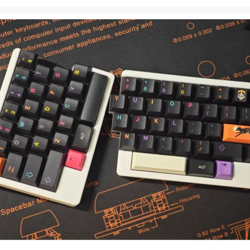 HHKB 분할 기계식 키보드 키트 맞춤형 RGB 핫 스왑 유선 단일 모드 Type-C VIAL 인체 공학 사무실 기계식 키보드