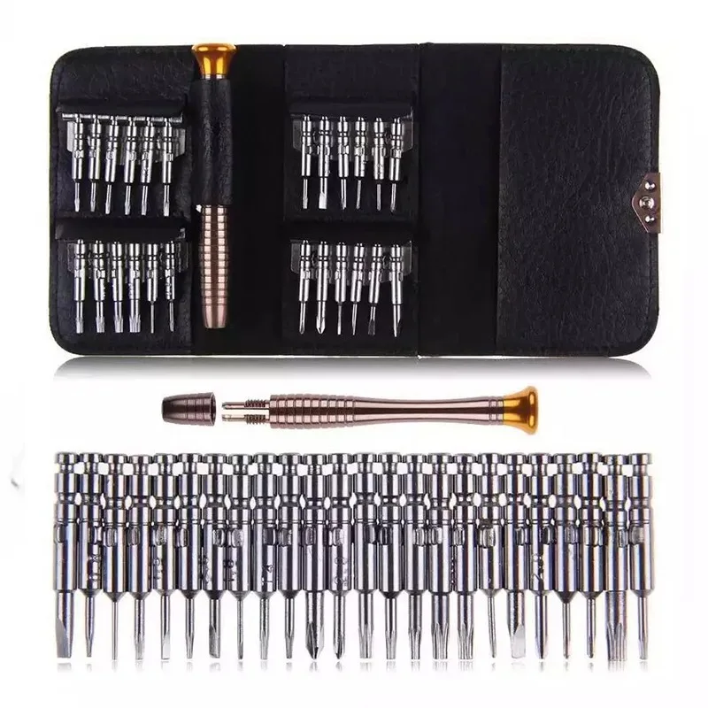 Multifunctional Screwdriver Car Spare Tool Manual Watch Cross Precision Portable Mini Leather Bag Set ratchet magnetic dual use screwdriver set cross and straight double headed manual industrial grade screwdriver screwdriver screw