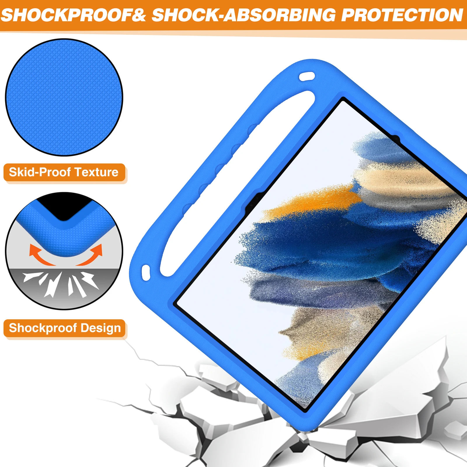 Colorful Kids EVA Stand Case for Tablet - Durable Protective Cover with Handle