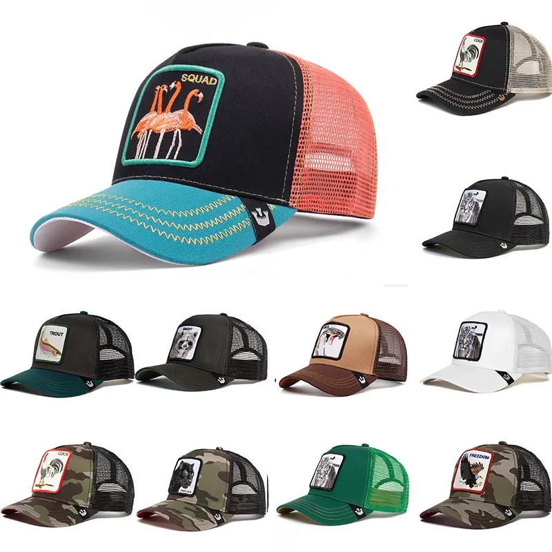 Baseball Caps Men Women Snapback Hip Hop Cap With Fashion Animals Embroidery Summer Breathable Mesh Trucker Caps Streetwear Bone 1