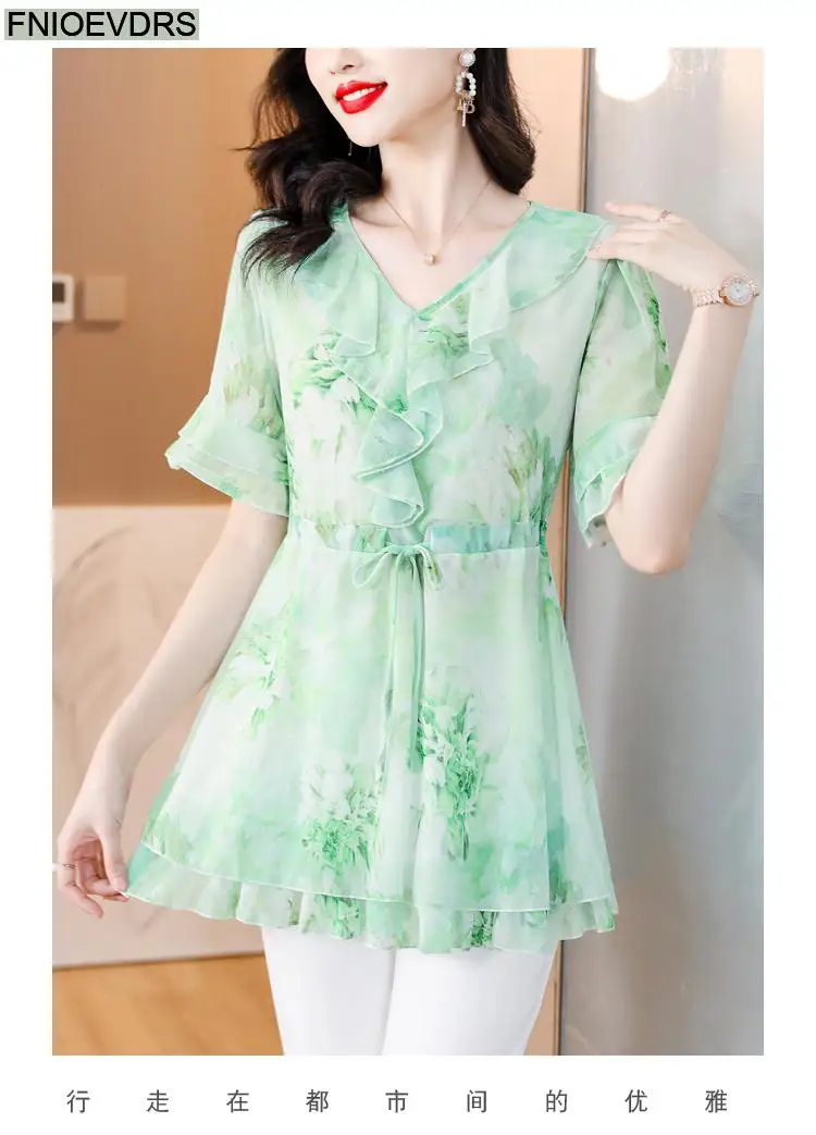 L-5XL Loose Clothes 2023 Women European Fashion Elegant Office Lady Work Ruffles Shirt Casual Tunic Peplum Tops And Blouses