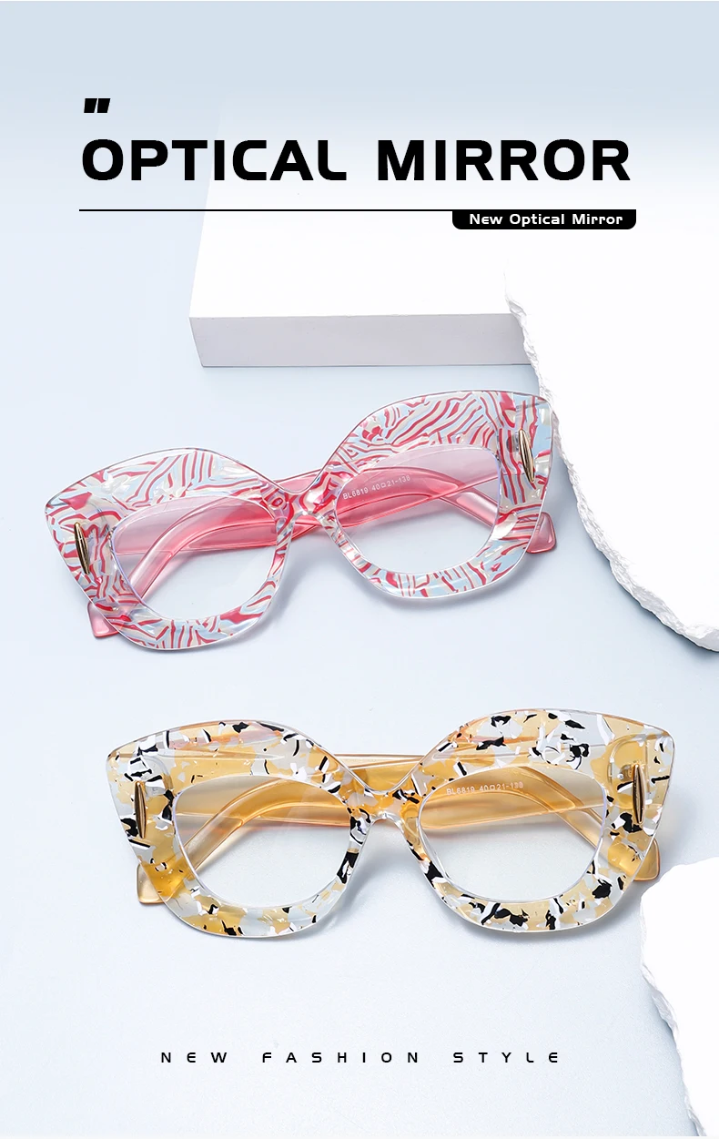 Große Cat-Eye-Brille mit floraler Glasstruktur, elegante Damenbrille aus Metall mit Blaulichtfilter, ohne Sehstärke, geeignet für Jahrestagungen, Laufstegshows, Straßenfotografie und als Modeaccessoire – Detail 1