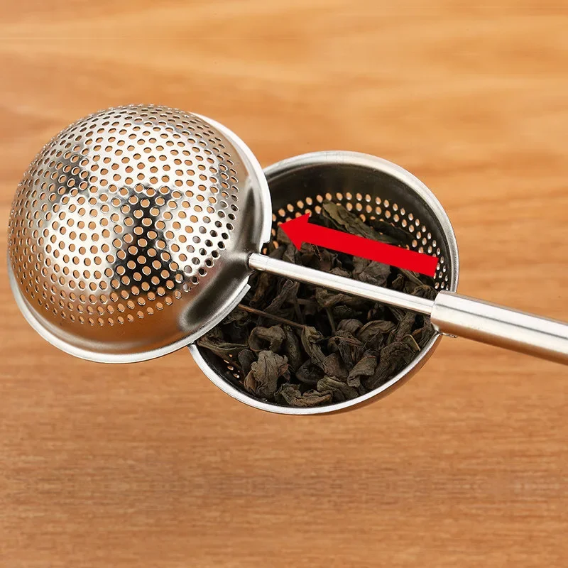 Stainless Steel Telescopic Syringe Tea Ball Weibao Flavoring Ball Tea Drain Press Type Infuser