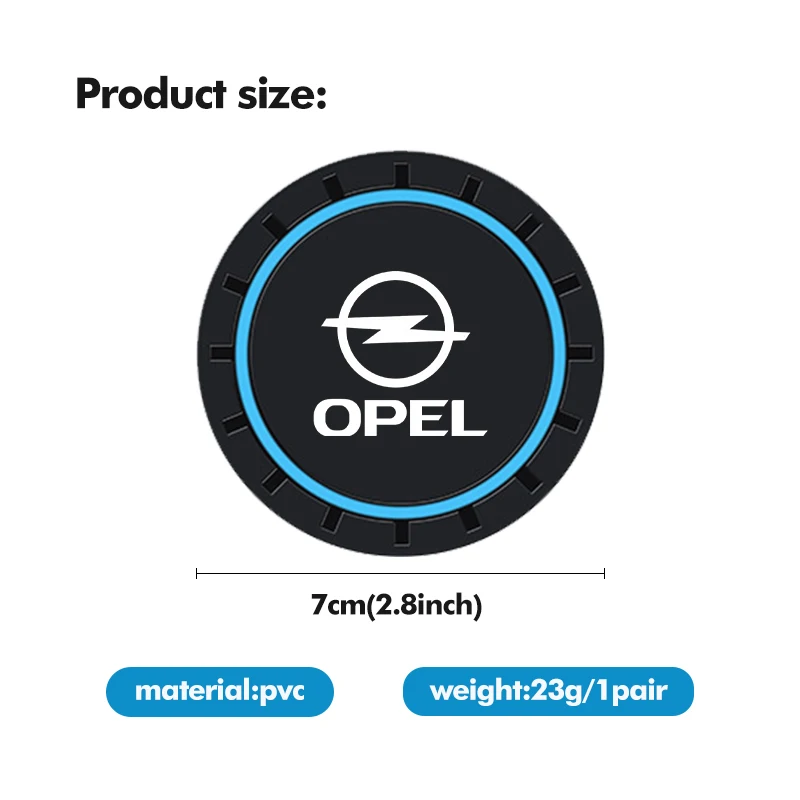 2pcs Car Cup Holder Coasters Anti-Slip Pad Silicone Water Mat For Opel Insignia Corsa Zafira Mokka Grandland Antara Ampera