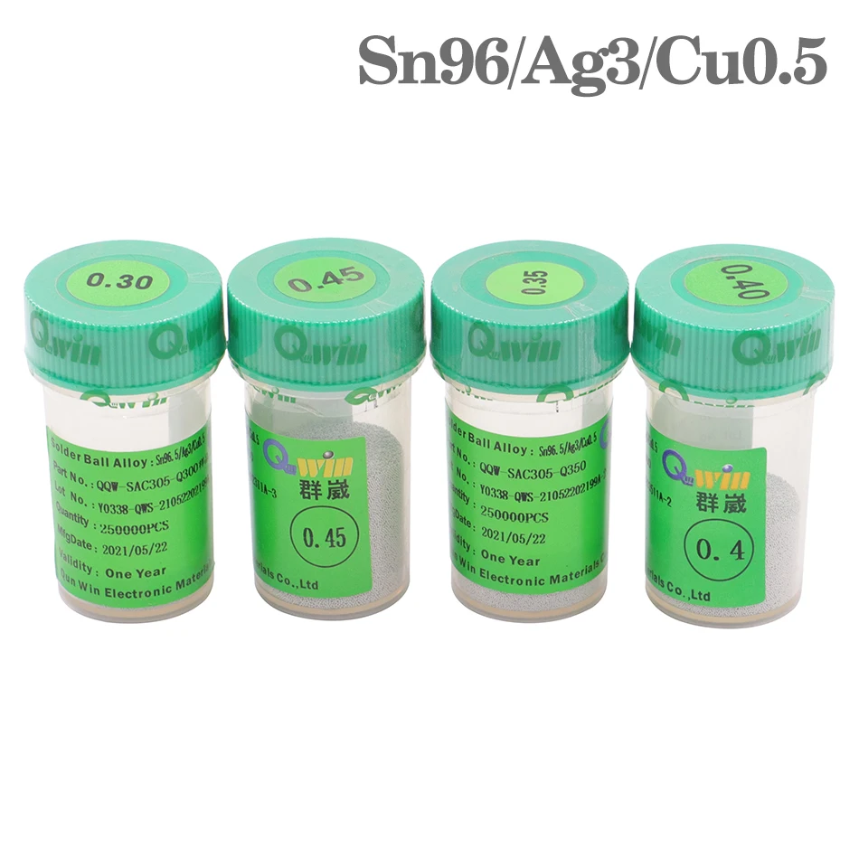 250,000pcs/bottle BGA Lead Free Solder Balls 0.2mm 0.25mm 0.3mm 0.35mm 0.4mm 0.45mm 0.5mm Solder Balls Set for Chip Maintenance