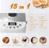 Bread Maker Machine 3.3LB Dough Maker,15-in-1 Automatic Bread Machine Maker with Nonstick Bowl, Jam& Yogurt, 3 Loaf Sizes and 3 4