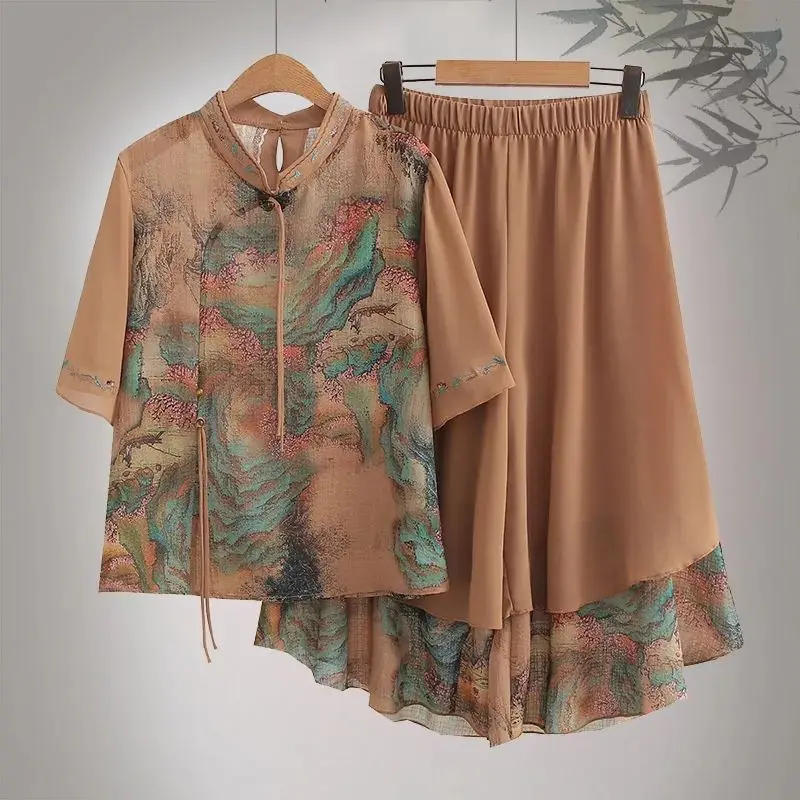

New Two Piece Sets Women's Spring Autumn Leisure Suit Y2k Elegance Style Female Outfits Half Sleeves High Waisted Pants Z194