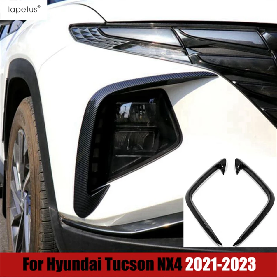 

Front Bumper Fog Light Lamp Eyebrow Eyelid Strip Cover Trim For Hyundai Tucson NX4 2021 - 2023 Chrome Black Accessories Exterior