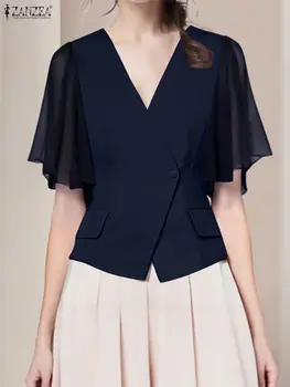 Elegant Fashion V Neck Sleeve Tops 1