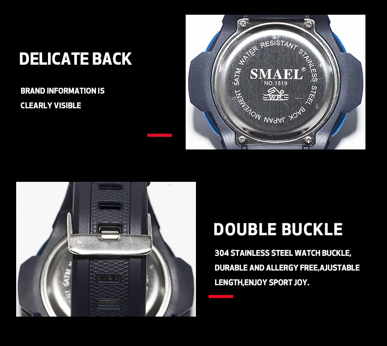 SMAEL Outdoor Leisure Digital Watch Fashion Men's Sports Watches LED  Display Army Military Wristwatches Male