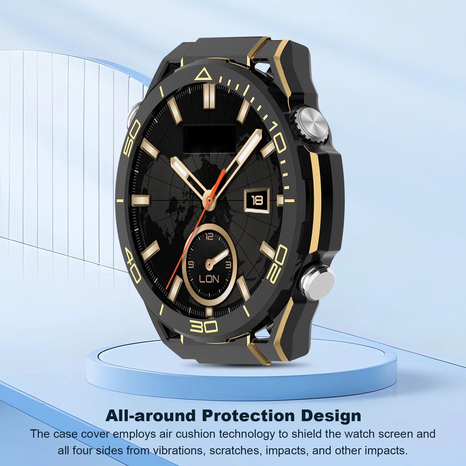 Premium Protective Case Frame for Huawei Watch GT6 Pro – Hollow Design Watch Cover Accessory