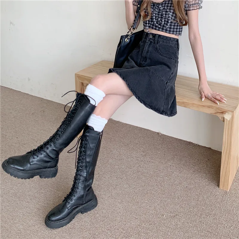 maxi skirt Casual Simple All Match A Line Skirt Woman Spring Summer Tide Chic Denim Skirts Fashion Ins High Waist Hip Design Jupe Femme tartan skirt