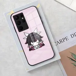 Genshin Impact Columbina Cute Phone Case - Glass Cover - Galaxy S24 Plus (Black1)