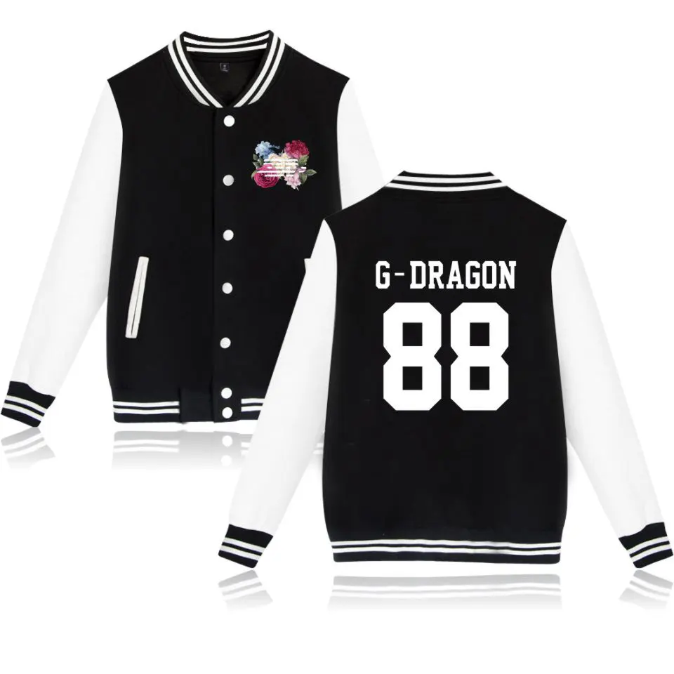 

Kpop Bigbang Baseball Uniform Coat Autumn Bomber Jacket Streetwear Casual Tracksuit Hip Hop Coats Unisex Clothes