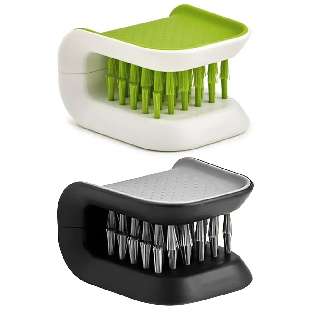 Car Interior Openable Cleaning Brush Double Sided U Type Handguard Folding Tray Sponge Diamond Brush Knife and Cutlery Cleaner 4