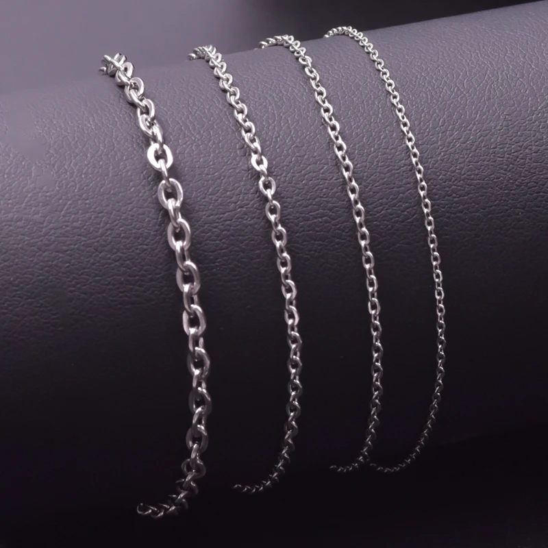 1-3mm Edelstahl Kette Halskette Für Frauen Männer DIY Schmuck Machen 40-90cm Lange Ketten um Hals Ketten – Detail 5