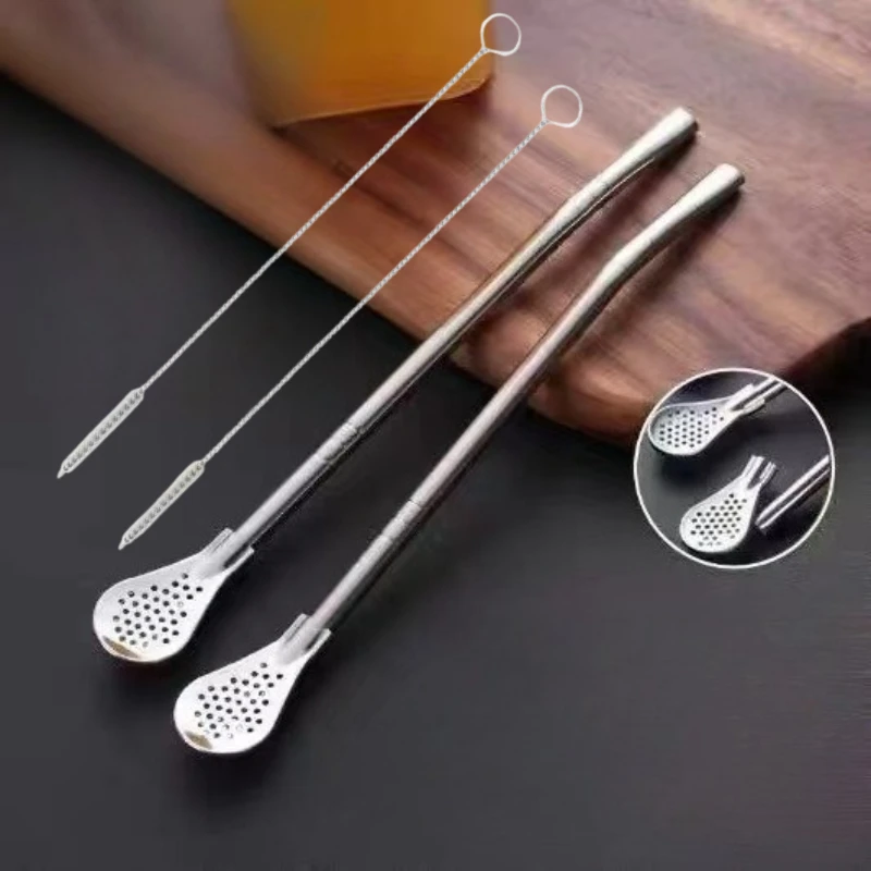 2-Pack Stainless Steel Reusable Yerba Mate Filter Straws