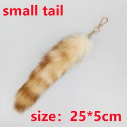 Luxurious Natural Fox Fur Tail Keychain - Chic Y2K Fashion Accessory, 40 cm (Color 36   (25cm))