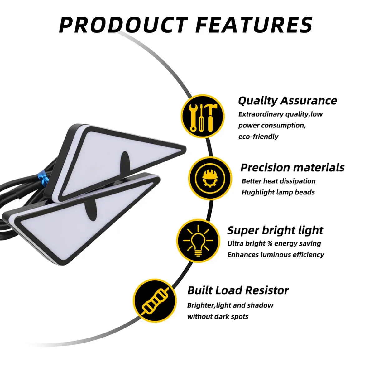 Car LED Devil Eyes Light Universal Demon Eyes Headlight Motorcycle Mini Turn Signal Flasher Tail Lamp Auto Decoration Lights