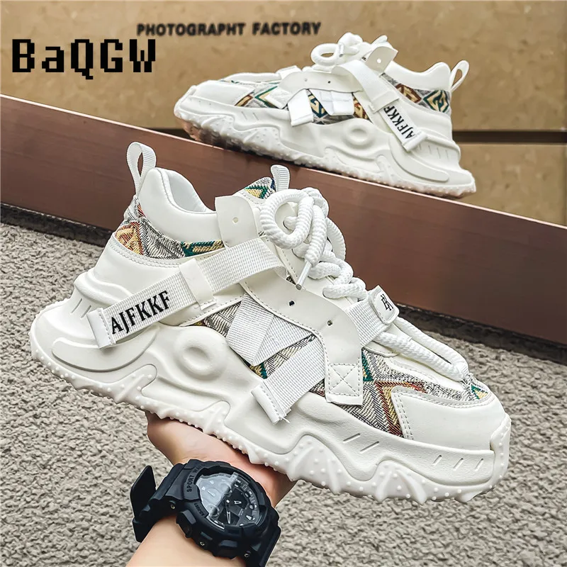 Sneakers Donna Plateau Dipinte A Mano - Stile Patchwork Retrò Con Faccia Di Gatto - Scarpe Artistiche Uniche
