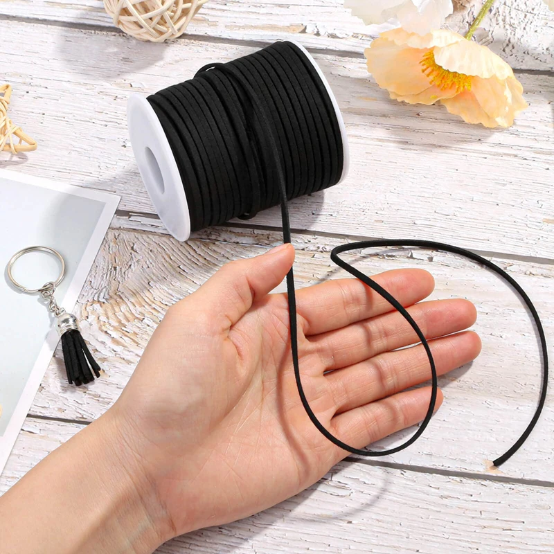인조 스웨이드 가죽 끈, 가죽 끈, 수제 실 목걸이, DIY 쥬얼리 만들기 용품, 50 야드/롤