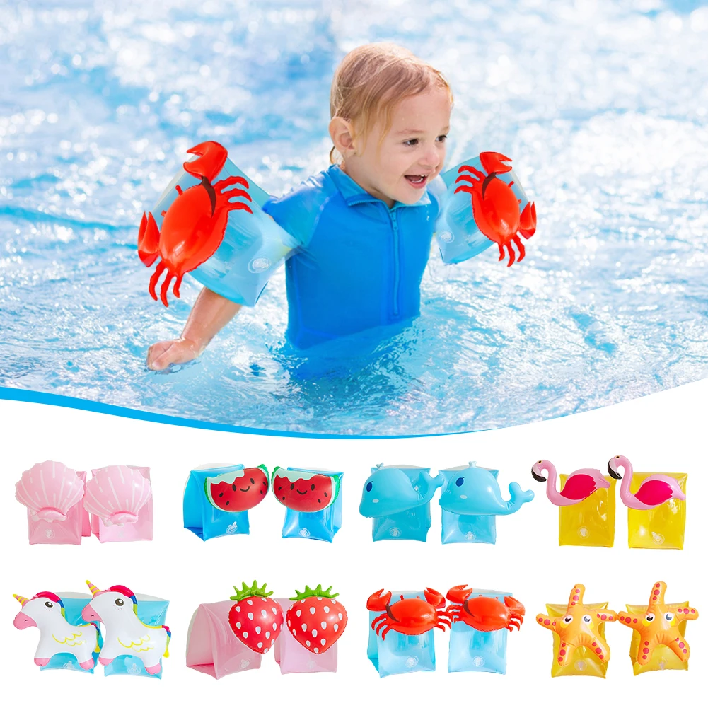 2PCS Inflatable Swimming Arm Rings Portable Floating Circle Sleeves Arm Rings Pool Buoy Armbands For Swim Trainers Equipment