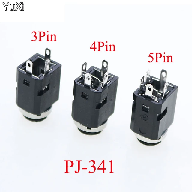 Connecteur de Jack de montage de panneau stéréo de 3.5mm  Écrou de panneau  de prise jack stéréo-5pcs Pj392a - Aliexpress