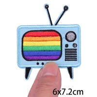 Buy Cartoon Letter Embroidered Patch Stripe Iron On Patches For Clothing Thermo-adhesive Patches On Clothes Tape TV Patch Sticker Online - Image 3