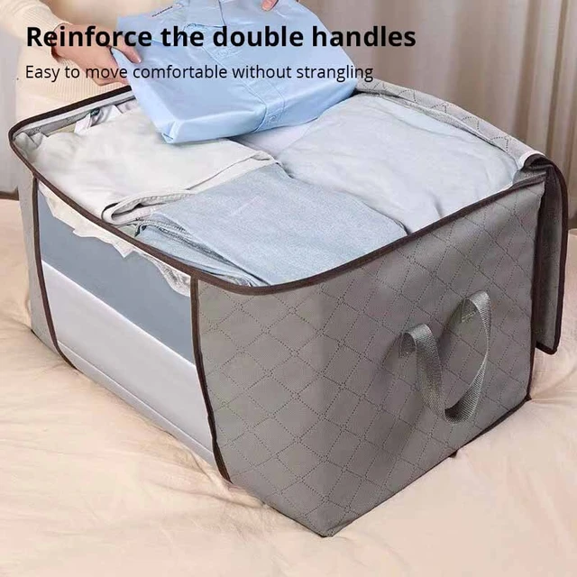 1PC grande borsa portaoggetti sotto il letto scarpe vestiti organizzatore  con cerniera borse portaoggetti in tessuto