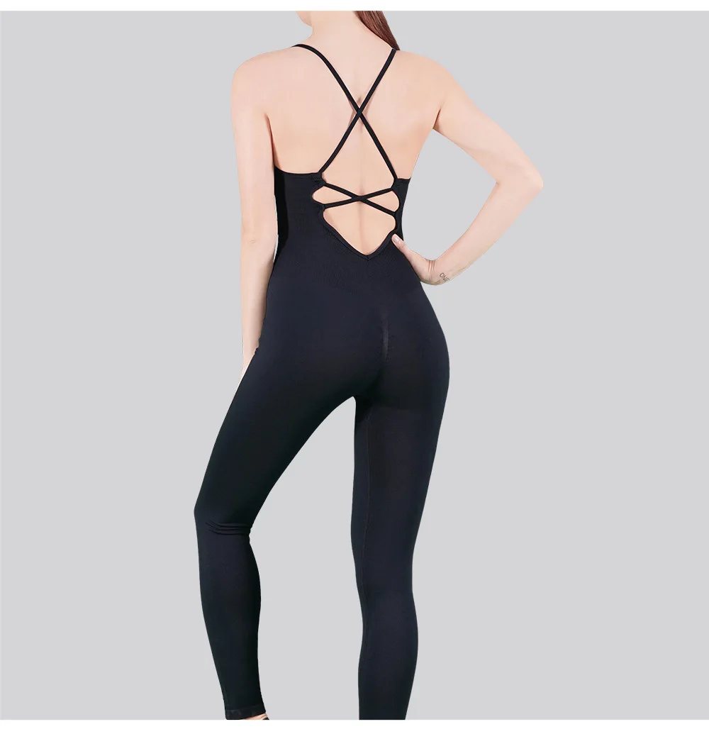 Threaded one-piece yoga clothes beautiful back sling u-neck trousers and one-piece ballet leotard