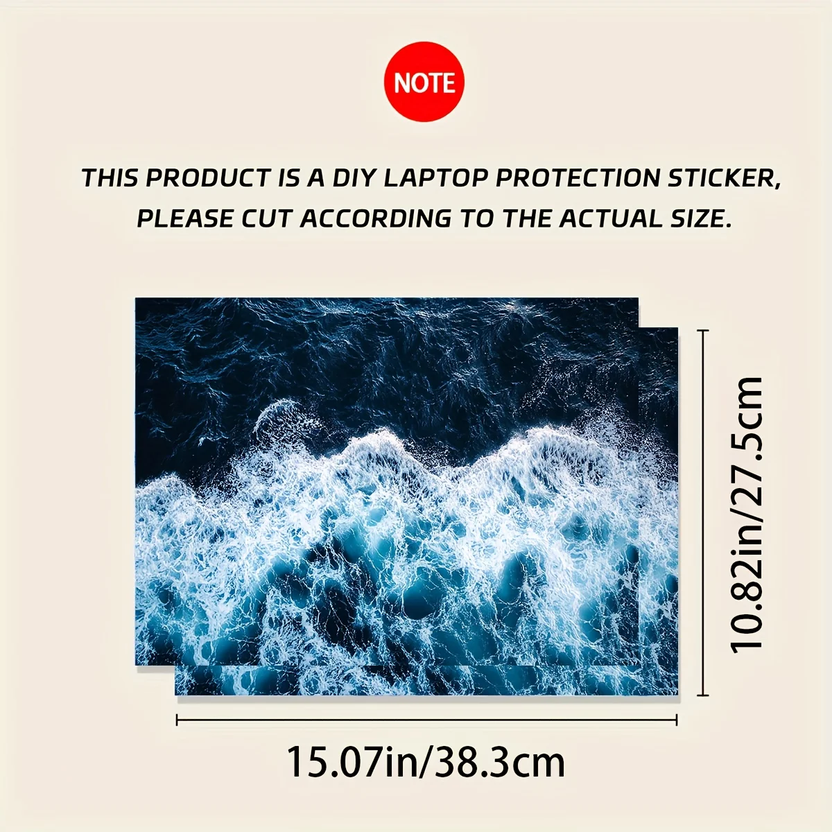 비닐 노트북 케이스 해양 스티커 2개/세트 스크래치 방지 DIY 아트 케이스 범용 넷북 스킨 스티커 비재사용 가능 노트북